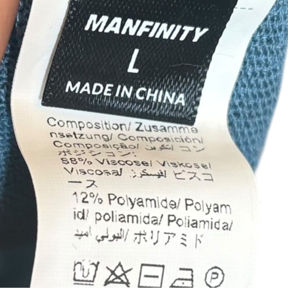 Manfinity Large Blue Casual Button Down Shirt Rel… - image 6